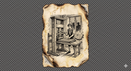 Kellen at the printing press — The Knowledge