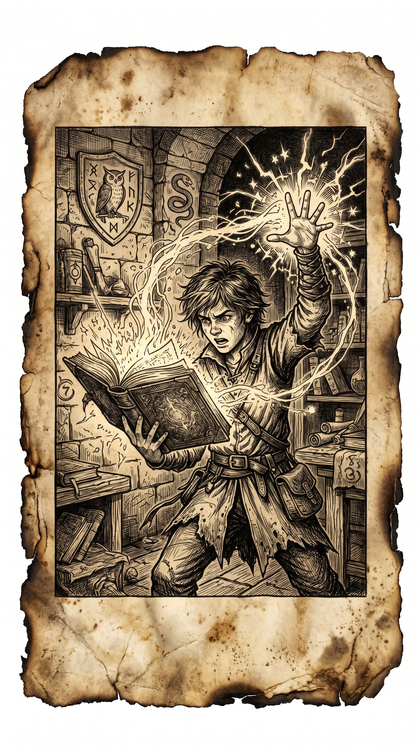 Mage casting from a spellbook — The Knowledge